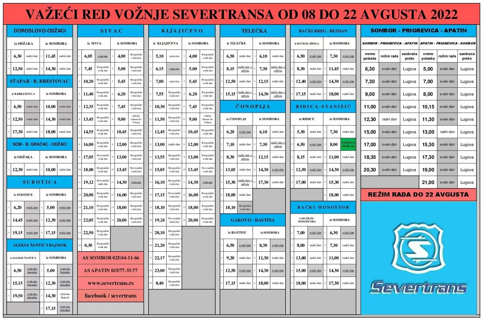 Severtrans - red vožnje