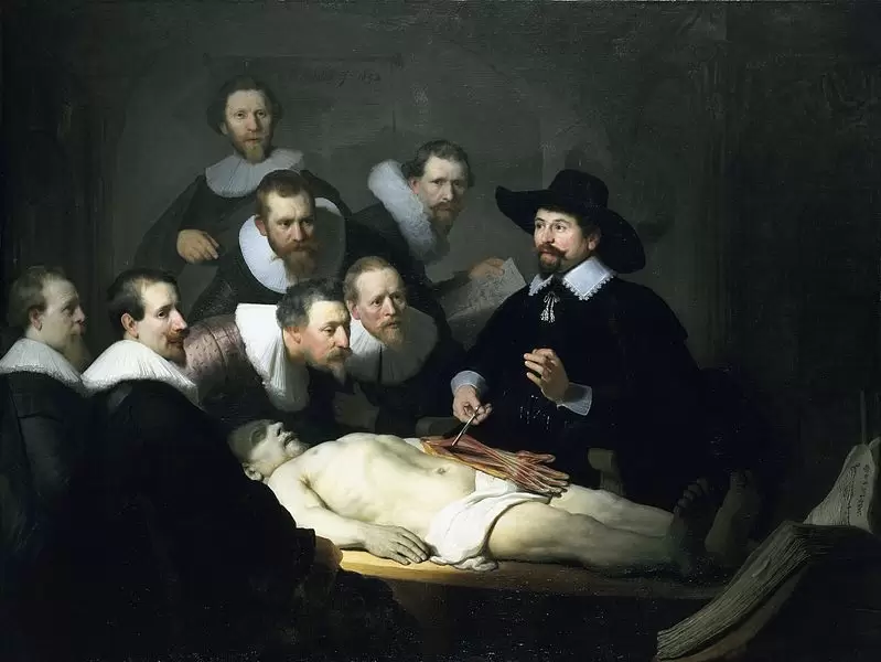 Slika "Čas anatomije", Rembrant
