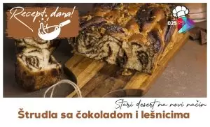 štrudla sa čokoladom i lešnicima