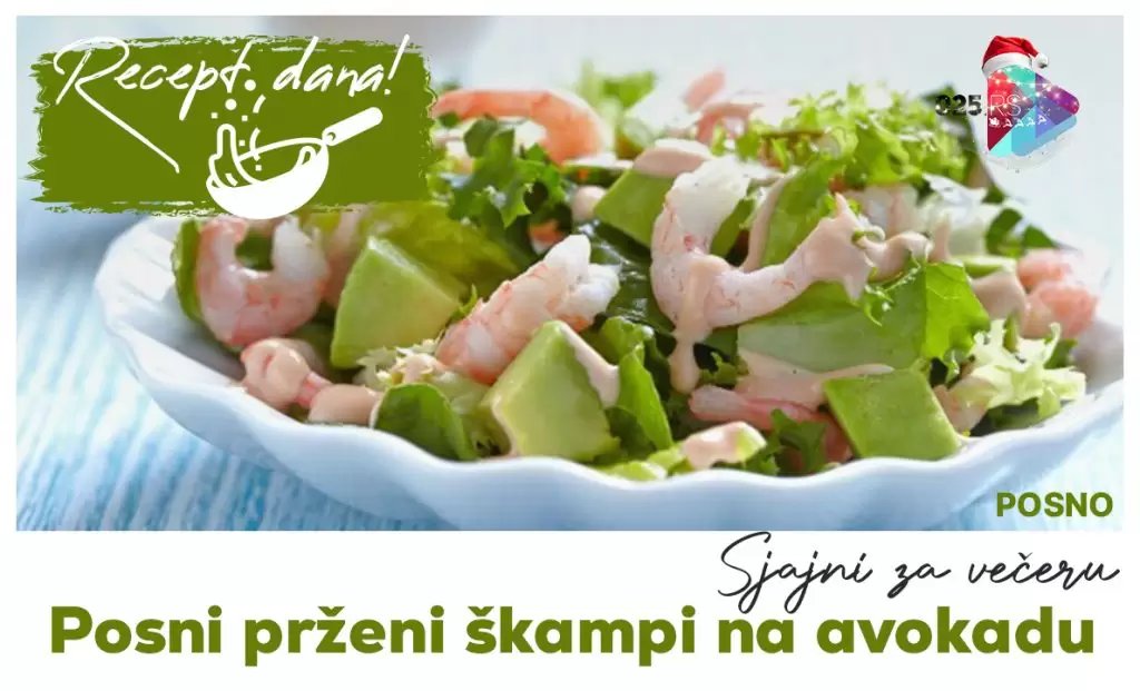 Posni prženi škampi na avokadu fb