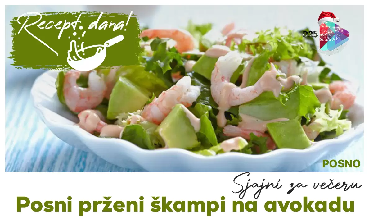 Posni prženi škampi na avokadu fb