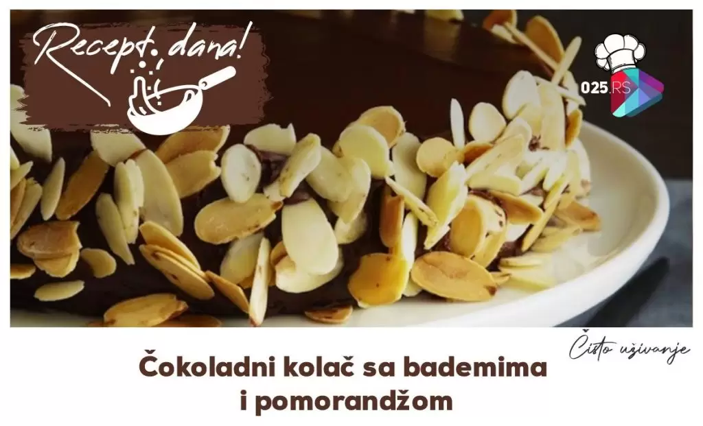 Čokoladni kolač sa bademima i pomorandzom