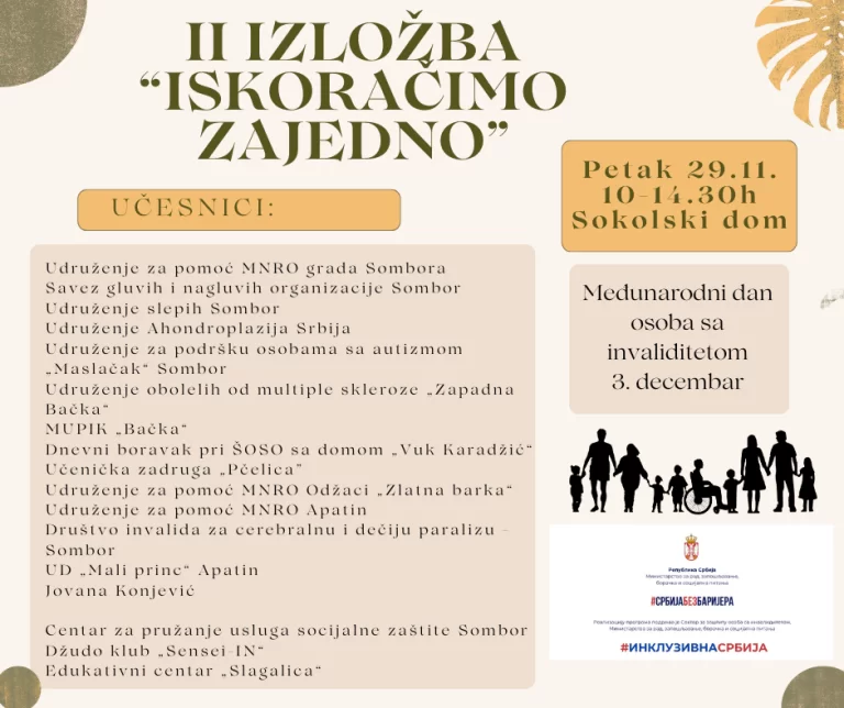 „Iskoračimo zajedno“ 29. novembra u Somboru